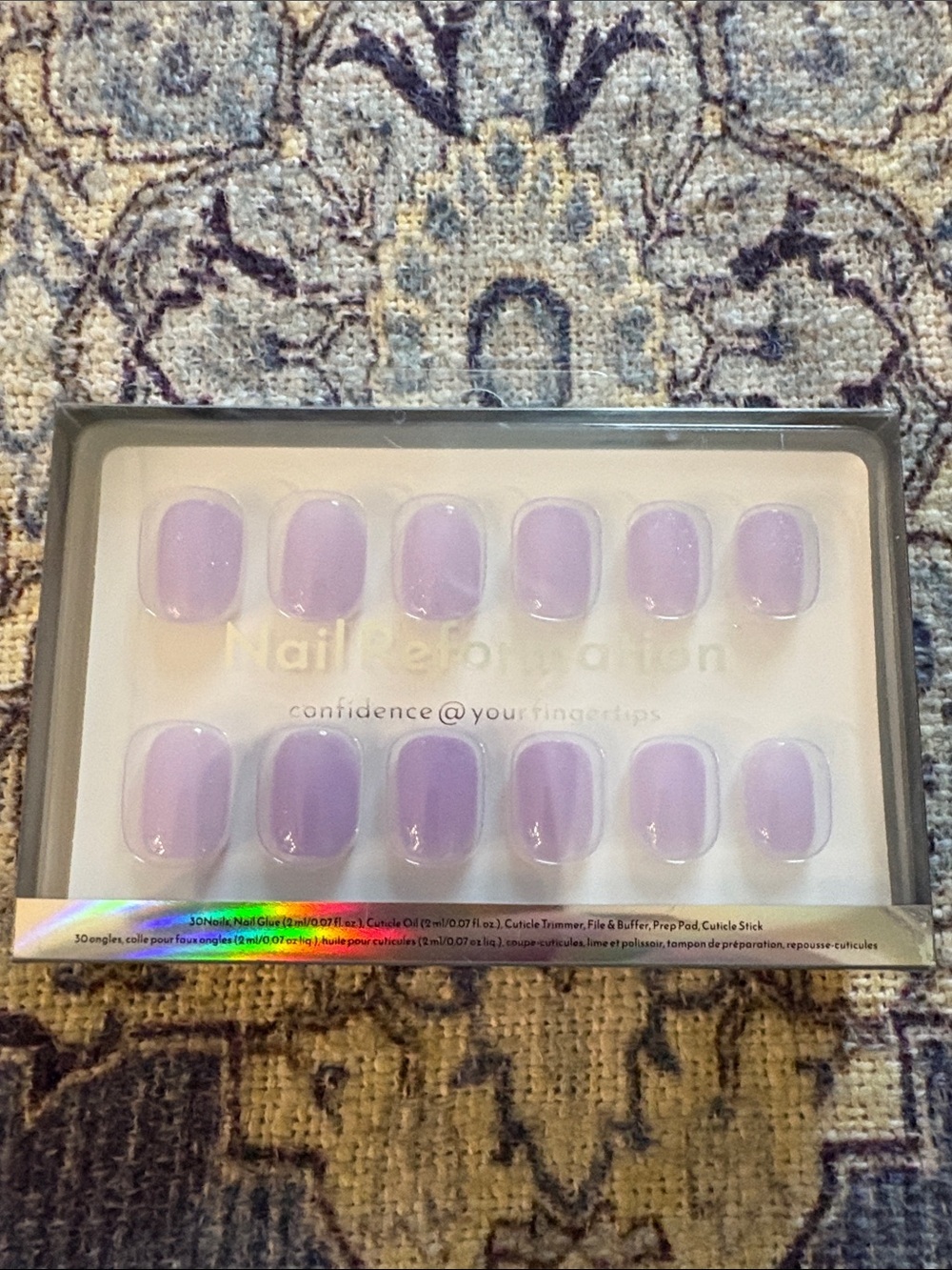 Soft Lilac Press-On Nail Set for Women - Elegant Pastel Manicure